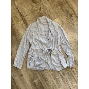Max Jeans Long Sleeve Lightweight Shawl Collar Tencel Jacket Gray Womens Size M